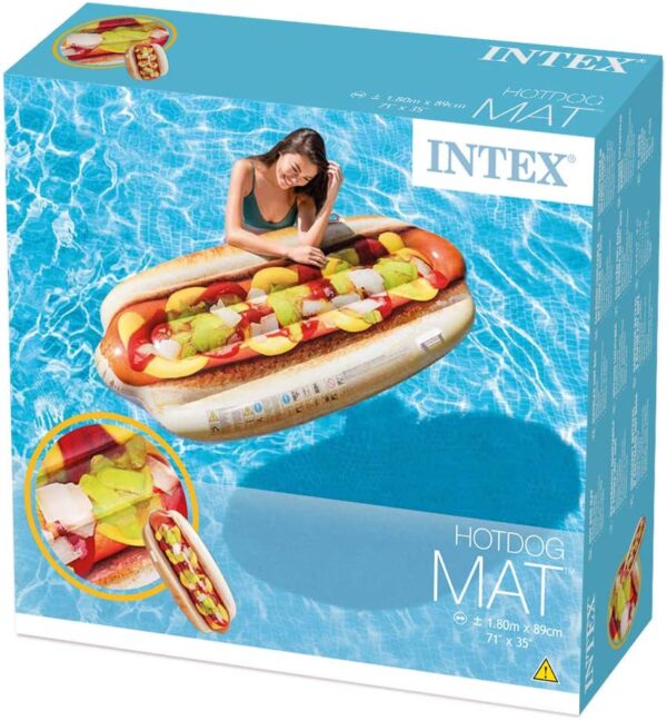 58771 inflatable hot dog rug , 180 x 89 cm