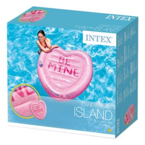 58789 inflatable heart shaped mat, Pink, 145 x 142