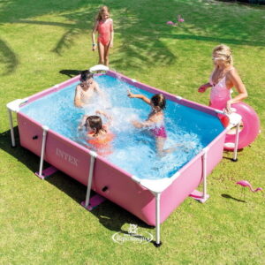 28266 7' x 4' x 24" Rectangular Metal Frame Above Ground Outdoor Swimming Pool