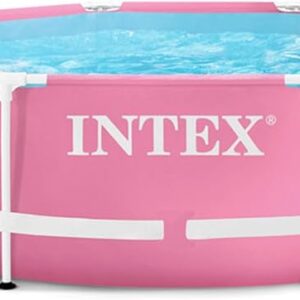 28290 8" x 30" /244cm x 76cm Pink Metal Frame Above Ground Family Pool